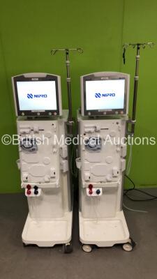 2 x Nipro Corporation Surdial X Dialysis Machines Version 1.506 with Hoses (Both Power Up) *Mfd 2019 / 2018*