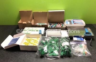 Job Lot of Dental Consumables, Various Instruments, Metal Surgical Trays and 1 x Kavo INTRAmatic 10 CN Handpiece