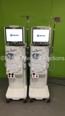 2 x Nipro Corporation Surdial X Dialysis Machines Version 1.506 with Hoses (Both Power Up) *Mfd 2019 / 2018*