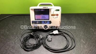 Medtronic Lifepak 20 Defibrillator / Monitor with Pacer, ECG and Printer Options Including 1 x 3 Lead ECG Lead and 1 x Paddle Lead (Powers Up - See Photos) *Asset 7251*