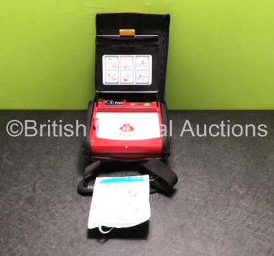 CU Medical i-PAD Defibrillator Model NF1200 Including 1 x Battery and 1 x Electrode Pack *Expired* in Carry Case (Powers Up with Low Battery) *SN P1G08B098*