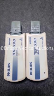 2 x Philips Heartstart MRx Defibrillator / Monitor Including , ECG, and Printer Options, with 2 x M3725A Test Load, 2 x Paddle Leads, 2 x Philips M3539A Module and 1 x Philips M1674A 3 Lead ECG Lead (Both Power Up) *SN US00601081 / US00592937* - 4