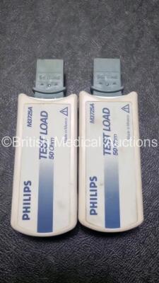 2 x Philips Heartstart MRx Defibrillator / Monitor Including , ECG, and Printer Options, with 2 x M3725A Test Load, 2 x Paddle Leads, 2 x Philips M3539A Module and 1 x Philips M1674A 3 Lead ECG Lead (Both Power Up) *SN US00686627 / US00576158* - 4