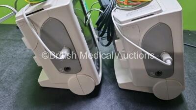 2 x Philips Heartstart MRx Defibrillator / Monitor Including , ECG, and Printer Options, with 2 x M3725A Test Load, 2 x Paddle Leads, 2 x Philips M3539A Module and 1 x Philips M1674A 3 Lead ECG Lead (Both Power Up) *SN US00686627 / US00576158* - 5