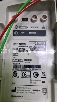 2 x Philips Heartstart MRx Defibrillator / Monitor Including , ECG, and Printer Options, with 2 x M3725A Test Load, 2 x Paddle Leads, 2 x Philips M3539A Module and 1 x Philips M1674A 3 Lead ECG Lead (Both Power Up) *SN US00686627 / US00576158* - 7