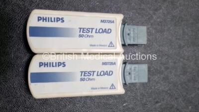 2 x Philips Heartstart MRx Defibrillator / Monitor Including , ECG, and Printer Options, with 2 x M3725A Test Load, 2 x Paddle Leads, 2 x Philips M3539A Module and 1 x Philips M1674A 3 Lead ECG Lead (Both Power Up) *SN US00586636 / US00599185* - 4