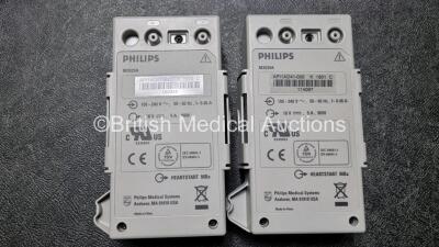 2 x Philips Heartstart MRx Defibrillator / Monitor Including , ECG, and Printer Options, with 2 x M3725A Test Load, 2 x Paddle Leads, 2 x Philips M3539A Module and 1 x Philips M1674A 3 Lead ECG Lead (Both Power Up) *SN US00586636 / US00599185* - 7