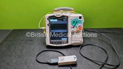 Philips Heartstart MRx Defibrillator / Monitor Including Pacer, ECG, and Printer Options, with 1 x M3725A Test Load, 1 x Paddle Lead 1 x Philips M3539A Module and 1 x Philips M1674A 3 Lead ECG Lead (Powers Up) *SN US00317808*