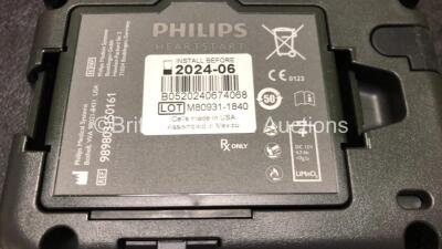 2 x Philips FR3 Heartstart Defibrillators in Carry Cases with 2 x Batteries and 4 x Electrode Packs *All Expire 2023* (Both Power Up and Pass Self Test) *SN C18H-00134 / C11I-00423* - 6