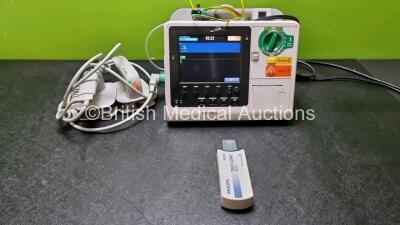 Philips Heartstart XL+ Defibrillator Including PACER, ECG and Printer Options with 1 x External Hard Paddle , 1 x MM3725A Test Load, 1 x Philips M1674A 3 Lead ECG Lead, 1 x Philips Battery Ref 989803167281 and 1 x Paddle Lead (Powers Up) *SN 1309036*