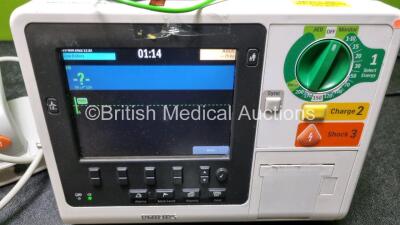 Philips Heartstart XL+ Defibrillator Including PACER, ECG and Printer Options with 1 x External Hard Paddle , 1 x MM3725A Test Load, 1 x Philips M1674A 3 Lead ECG Lead, 1 x Philips Battery Ref 989803167281 and 1 x Paddle Lead (Powers Up) *SN 1309036* - 2