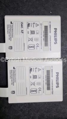 2 x Philips Heartstart XL+ Defibrillators Including PACER, ECG and Printer Options with 2 x Philips M1674A 3 Lead ECG Lead, 2 x Philips Battery Ref 989803167281 and 2 x Paddle Lead (Both Power Up) *SN US4142206 / USN159054* - 6