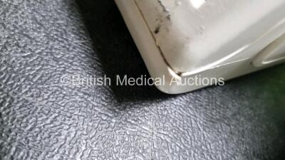 2 x Philips Heartstart XL+ Defibrillators Including PACER, ECG and Printer Options with 2 x Philips M1674A 3 Lead ECG LeadS, 2 x Philips Battery Ref 989803167281 and 2 x Paddle Lead (Both Power Up 1 x with Slight Crack in Casing - See Photo) *SN US4141219 - 6