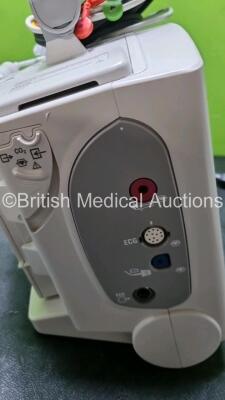 Philips Heartstart MRx Defibrillator / Monitor Including Pacer, ECG, SpO2, NIBP, CO2 and Printer Options with 1 x Philips M1674A 3 Lead ECG Lead 1 x Philips M359A Module, 1 x Philips M3538A Paddle Lead (Powers up) *SN US00591053* - 3