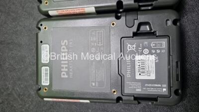 2 x Philips Heartstart FR3 Defibrillators In Carry Cases with 2 x Philips Heartstart Batteries Ref 989803150161 *Install Before 04-2027 / 12-2024* (Both Power Up) *SN C14C00278 / C14A00112* - 5