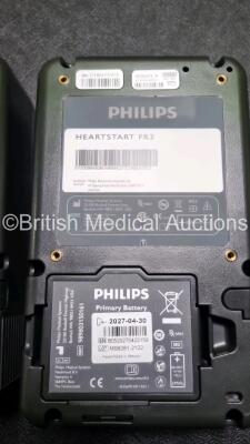 2 x Philips Heartstart FR3 Defibrillators In Carry Cases with 2 x Philips Heartstart Batteries Ref 989803150161 *Install Before 05-2027 / 04-2027* (Both Power Up) *SN C18G01588 . C18G01372* - 4