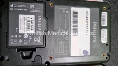 2 x Philips Heartstart FR3 Defibrillators In Carry Cases with 2 x Philips Heartstart Batteries Ref 989803150161 *Install Before 01-2025 / 05-2027* (Both Power Up) *SN C15C00201 / C14C00255* - 5