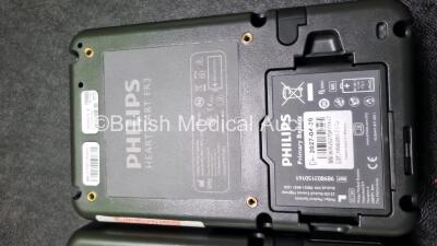 2 x Philips Heartstart FR3 Defibrillators In Carry Cases with 2 x Philips Heartstart Batteries Ref 989803150161 *Install Before 02-2024 / 04-2027* (Both Power Up) *SN C14C00438 / C14C00440* - 4