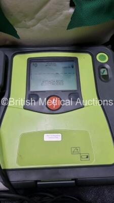 3 x Zoll AED PRO Defibrillators in Carry Cases with 3 x Batteries, 3 x 3 Lead ECG Leads, (All Power Up) *SN AA13CO27929 / AA10C016669 / AA10B016242* - 3