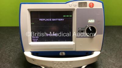 Zoll R Series Plus Defibrillator Including ECG and Printer Options with 1 x Zoll Sure Power Battery, 1 x 3 Lead ECG Lead and 1 x Paddle Lead (Powers Up with Low Battery) *SN AF08L006417* - 2