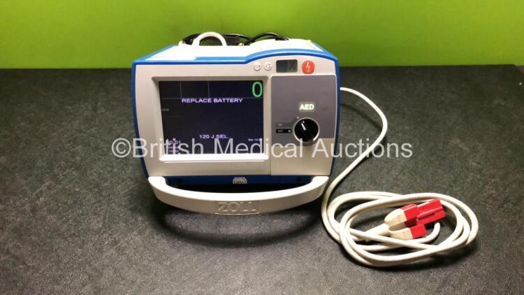 Zoll R Series Plus Defibrillator Including ECG and Printer Options with 1 x Zoll Sure Power Battery, 1 x 3 Lead ECG Lead and 1 x Paddle Lead (Powers Up with Low Battery) *SN AF08L006447*