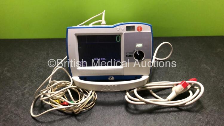 Zoll R Series Plus Defibrillator Including ECG and Printer Options with 1 x Zoll Sure Power Battery, 1 x 3 Lead ECG Lead and 1 x Paddle Lead (Powers Up with Low Battery) *SN AF08L006408*