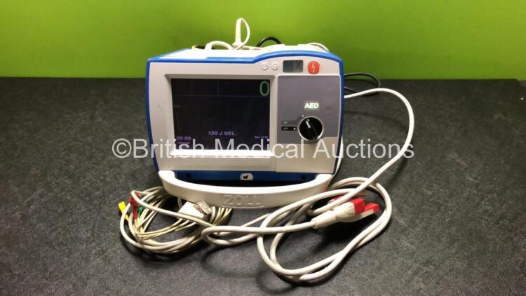 Zoll R Series Plus Defibrillator Including ECG and Printer Options with 1 x Zoll Sure Power Battery, 1 x 3 Lead ECG Lead and 1 x Paddle Lead (Powers Up with Low Battery) *SN AF08L006409*