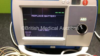 Zoll R Series Plus Defibrillator Including ECG and Printer Options with 1 x Zoll Sure Power Battery, 1 x 3 Lead ECG Lead and 1 x Paddle Lead (Powers Up with Low Battery) *SN AF08K006073* - 2