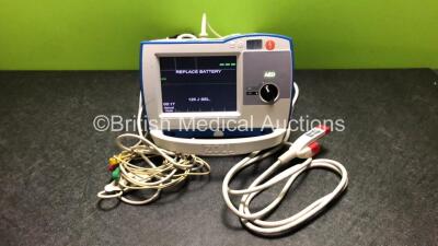 Zoll R Series Plus Defibrillator Including ECG and Printer Options with 1 x 3 Lead ECG Lead and 1 x Paddle Lead (Powers Up with Stock Battery, Battery Not Included) *SN AF08L006406*