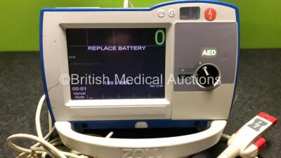 Zoll R Series Plus Defibrillator Including ECG and Printer Options with 1 x 3 Lead ECG Lead and 1 x Paddle Lead (Powers Up with Stock Battery, Battery Not Included) *SN AF08L006406* - 2