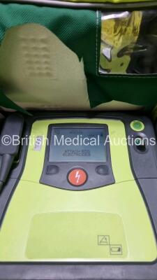 3 x Zoll AED PRO Defibrillators with 3 x Batteries, 3 x 3 Lead ECG Leads 4 x Electrode Packs *2 x In Date 2 x Out of Date* (All Power Up) *SN AA07E005943 / AA10C016844 / AA10C016788* - 3