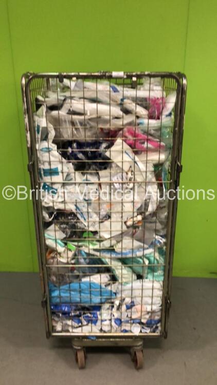 Cage of Various Consumables Including Protective Coveralls, Bandages, Alcohol Wipes, Plastic Forceps and Dressings (Cage Not Included)