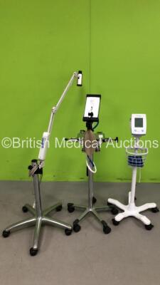 1 x Quantium Flex MDF Oxygen and Nitrogen Mixer on Stand, 1 x Welch Allyn BP Meter on Stand and 1 x MMS Attachment on Stand