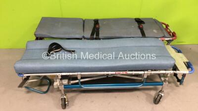 2 x Ferno Falcon Ambulance Stretchers with 2 x Mattresses (Both Hydraulics Tested and Working)