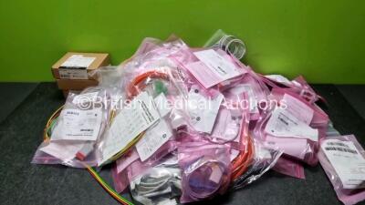 Job Lot of Patient Monitoring Cables Including 18 x GE Invasive Pressure Cables and Large Quantity of BP Cuffs