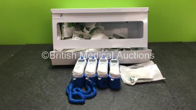 Mixed Lot Including 1 x Bristol Maid Cabinet, 4 x Covidien Genius 3 Thermometers and Base Unit and Large Quantity of Laryngoscope Blades