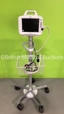 GE Dash 3000 Patient Monitor on Stand with SPO2, Temp/Co, NBP and ECG Options (Powers Up) *S/N A2DJ8669G*