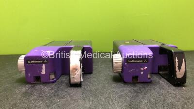 2 x Datex Engstrom Type A-VISC-00-02 Isoflurane Vaporizers *Both with Damaged Handles-See Photos)