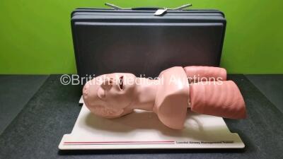 Laerdal Airway Management Trainer in Case (Slight Tear In Nose and Missing Connection - See Photos)