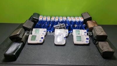 Job Lot Including 23 x Covidien Genius 3 Tympanic Thermometers with Bases, 5 x Omron Intelli Sense M5-1 Patient Monitors, 1 x Omron M6 Patient Monitor and 15 x BP Cuffs in Bags