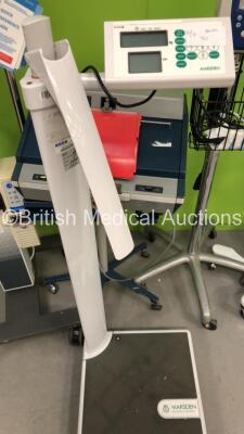 Mixed Lot Including Vitalograph Spirometer on Stand, 1 x Seca Wheelchair Weighing Scales, 1 x Marsden Stand on Scales / Height Measure, 2 x Welch Allyn SPOT Vital Signs Monitors on Stands (Boht Power Up), 1 x Smith Level 1 System H-1200 Fluid Warmer and 1 - 5