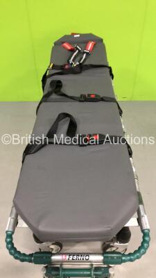 Ferno Pegasus Hydraulics Ambulance Stretcher with Mattresses (Hydraulics Tested Working - 1 x Damaged Wheel - See Pictures) *S/N PEG1012* - 3