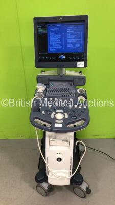 GE Voluson P8 Flat Screen Ultrasound Scanner Ref 5589191 *S/N 298659SU4* **Mfd 07/2015** Software Version 14.0.0 (15.0.5.81) with 1 x Transducer / Probe (4C-RS Ref 5125386 *Mfd 03/2020*) and Sony UP-895MD Digital Graphic Printer (Powers Up - Roller Ball N