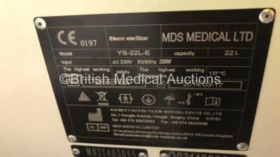 MDS Medical YS-22L-E Steam Steriliser (Powers Up - Missing Cover - See Pictures) - 3