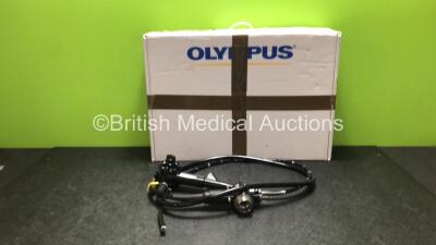 Olympus GIF-1T240 Video Gastroscope in Case - Engineer's Report : Optical System - No Fault Found, Angulation - L-R Brake Faulty, Insertion Tube - No Fault Found, Light Transmission - No Fault Found, Channels - No Fault Found, Leak Check - No Fault Found 