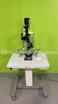 Haag Streit Bern SL 900 Slit Lamp with Binoculars, 2 x 12,5x Eyepieces and Tonometer on Motorized Table (Powers Up with Good Bulb)