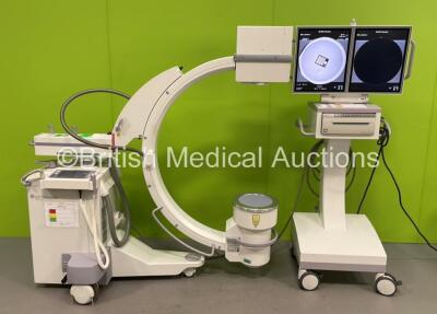 GE OEC Fluorostar 7900 Series C-Arm *Mfd - Feb 2011* with Dual Flat Screen Image Intensifier, Exposure Trigger, Key and Sony UP-990AD Hybrid Graphic Printer (Powers Up and Exposure Taken) *MC5-7843*