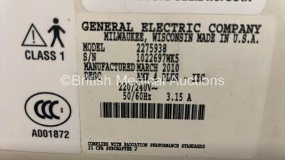 GE AMX 4 Plus - IEC Mobile X-Ray Unit Model No 2275938 (Powers Up with Key - Key Included) *S/N 1022697WK5* **Mfd 03/2010** - 4