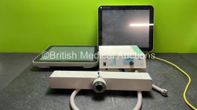 Mixed Lot Including 1 x Berchtold S35 Dental Unit (No Power with Damage-See Photos) 2 x Spacelabs X Presson Monitors (Untested) 1 x Leitz Wetzlar Microscope Attachment