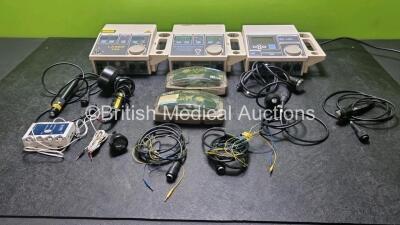 Mixed Lot Including 1 x EMS Laser 750 Unit with 2 x Handpieces (Powers Up with Key) 1 x EMS Therasonic 450 Dual Frequency Ultrasound Unit with 2 x Probes, 1 x EMS Combination 850Ulktarsound Unit (Draws Power , 2 x EMS Stimulators and 2 x Safety Goggles *